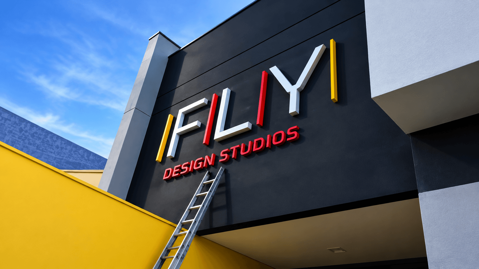 Fachada comercial com letras caixa produzida pela Open Placas